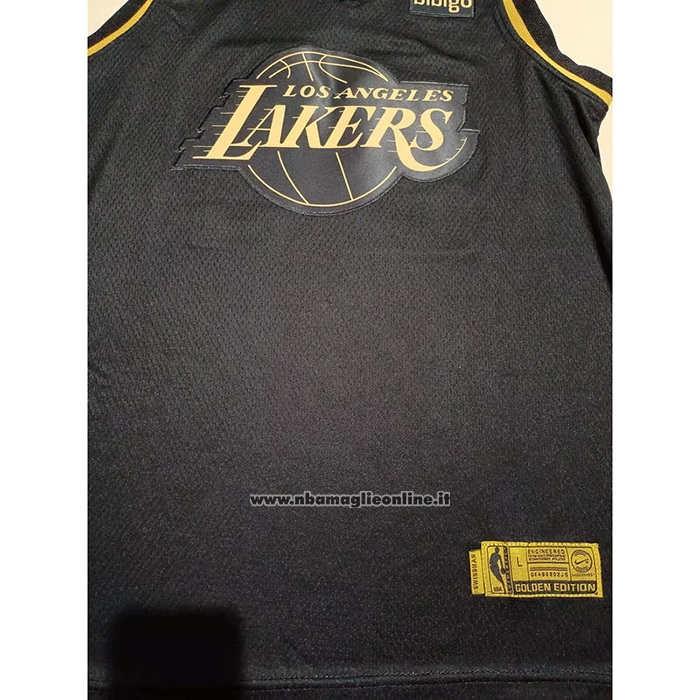Maglia Bambino Golden Edition Los Angeles Lakers Kobe Bryant #24 Nero
